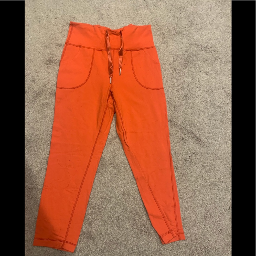 Red Lululemon legging joggers